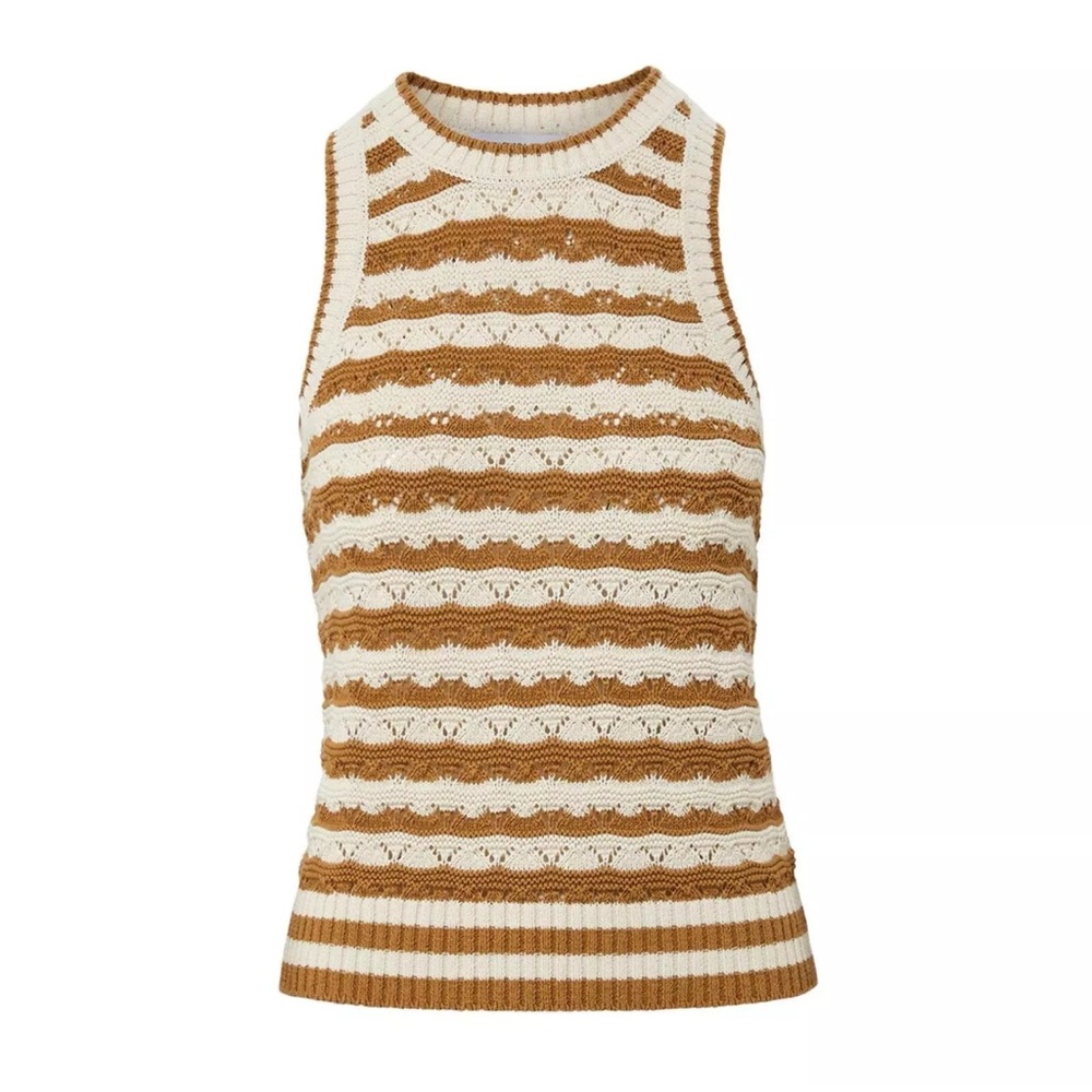 Veronica Beard Striped Knit Sleeveless Top